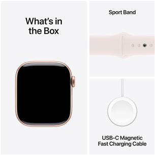 Apple Watch Series 10 GPS, 42 mm, sport band, S/M, rose gold aluminium / blush - Smart watch