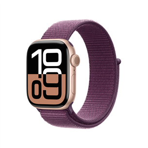 Apple Watch Series 10 GPS, 42 mm, sport loop, rose gold aluminium / plum - Smart watch MWWK3ET/A