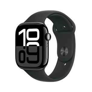 Apple Watch Series 10 GPS, 46 mm, sport band, M/L, must alumiinium / must - Nutikell MWWQ3ET/A