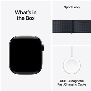 Apple Watch Series 10 GPS + Cellular, 42 mm, sport loop, jet black aluminium / black- Smart watch