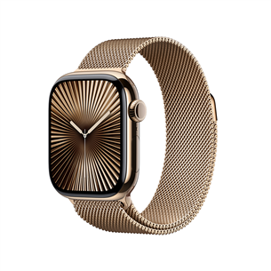 Apple Watch Series 10 GPS + Cellular, 42 mm, Milanese loop, kuld titaan / kuld - Nutikell MX083ET/A