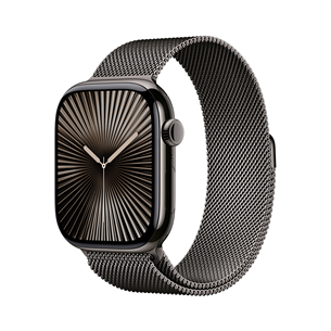 Apple Watch Series 10 GPS + Cellular, 46 mm, Milanese loop, M/L, must titaan / must - Nutikell MWYW3ET/A