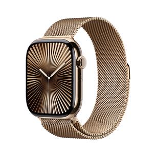 Apple Watch Series 10 GPS + Cellular, 46 mm, Milanese loop, M/L, kuld titaan / gold - Nutikell