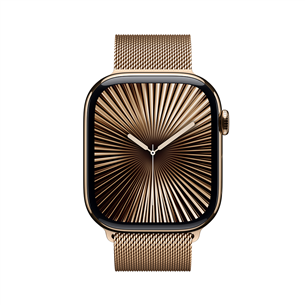 Apple Watch Series 10 GPS + Cellular, 46 mm, Milanese loop, M/L, kuld titaan / gold - Nutikell