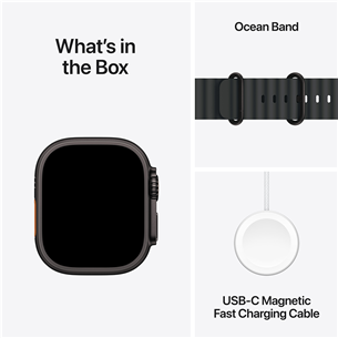 Apple Watch Ultra 2, 49 mm, ocean band, must titaan / must - Nutikell