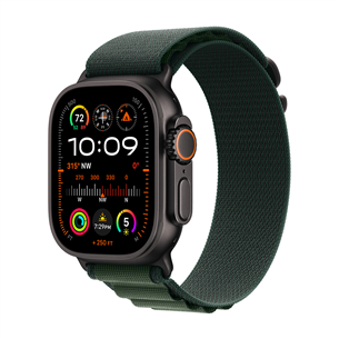 Apple Watch Ultra 2, 49 мм, Alpine Loop, Small, черный титан / темно-зеленый - Смарт-часы MX4Q3EL/A