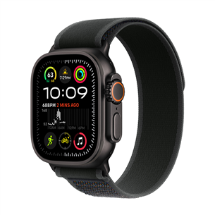 Apple Watch Ultra 2, 49 мм, Trail Loop, S/M, черный титан / черный - Смарт-часы