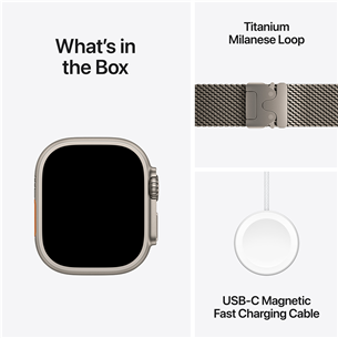 Apple Watch Ultra 2, 49 mm, Titanium Milanese Loop, Medium, roostevaba - Nutikell