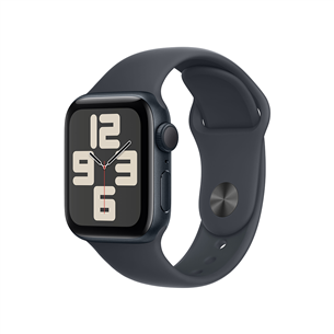 Apple Watch SE, 40 mm, GPS, sport band, S/M, must alumiinium / must - Nutikell MXE73ET/A