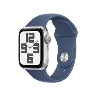 Apple Watch SE, 40 mm, GPS, sport band, S/M, hõbe alumiinium / sinine - Nutikell MXEC3ET/A