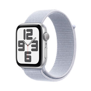 Apple Watch SE, 44 mm, GPS, sport loop, hõbe alumiinium / sinine - Nutikell