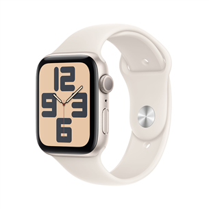 Apple Watch SE, 44 mm, GPS, sport band, S/M, beež alumiinium / beež - Nutikell MXEU3ET/A