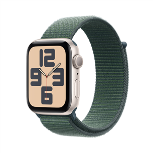 Apple Watch SE, 44 mm, GPS, sport loop, starlight aluminium / lake green - Smart watch