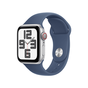 Apple Watch SE, 40 mm, GPS + Cellular, sport band, S/M, hõbe alumiinium / sinine - Nutikell