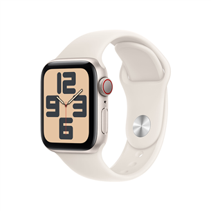 Apple Watch SE, 40 mm, GPS + Cellular, sport band, S/M, beež alumiinium / beež - Nutikell