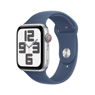 Apple Watch SE, 44 mm, GPS + Cellular, sport band, M/L, hõbe alumiinium / sinine - Nutikell