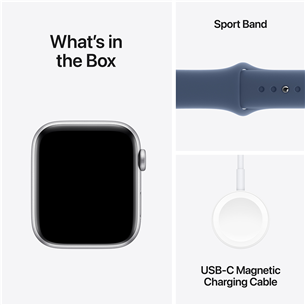 Apple Watch SE, 44 mm, GPS + Cellular, sport band, M/L, hõbe alumiinium / sinine - Nutikell