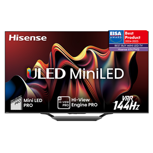 Hisense U7NQ, 65'', 4K UHD, Mini LED, must - Teler 65U7NQ