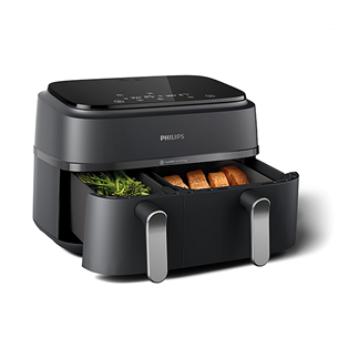 Philips 3000 Seeria Dual Basket Airfryer, 9 L, 2750 W, kaks korvi, must - Kuumaõhufritüür