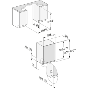 Miele, 14 place settings - Built-in Dishwasher