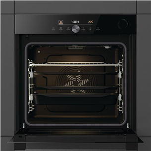 Gorenje, 77 L, pyrolytic cleaning, black - Built-in oven