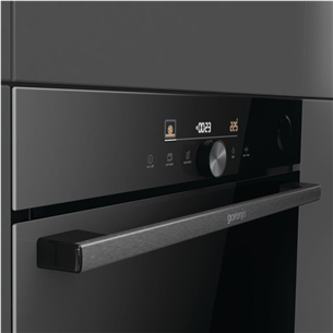 Gorenje, 77 L, pyrolytic cleaning, black - Built-in oven