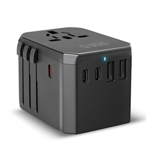 SBS GaN universal travel adapter, 70 W, black - Power adapter TEADAPTGAN70WUNI