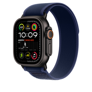 Apple Trail Loop, 49 mm, M/L, must titaan, sinine - Kellarihm