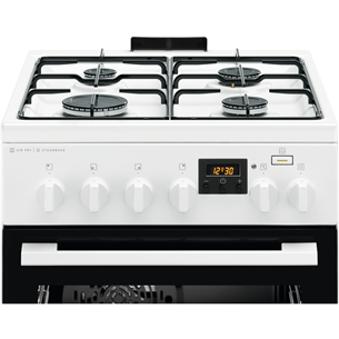 Electrolux 600 Seeria SteamBake, 58 L, laius 50 cm, valge - Gaasipliit elektriahjuga