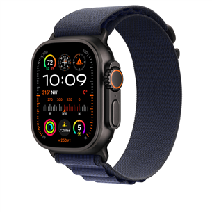 Apple Watch Alpine Loop, 49 мм, Medium, черный титан, темно-синий - Ремешок для часов