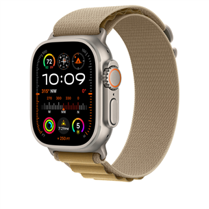 Apple Watch Alpine Loop, 49 мм, Medium, титан, коричневый - Ремешок для часов