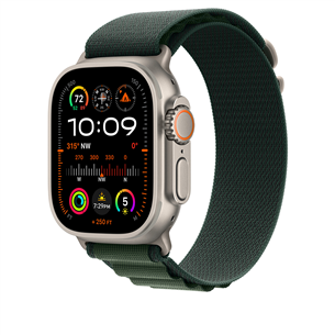 Apple Watch Alpine Loop, 49 mm, Large, natural titanium, dark green - Watch band