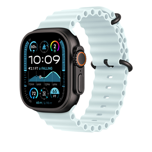 Apple Ocean Band, 49 mm, must titaan, helesinine - Kellarihm