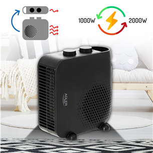 Adler, 2000 W, black - Heater fan