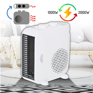 Adler, 2000 W, white - Heater fan