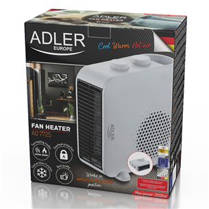 Adler, 2000 W, white - Heater fan