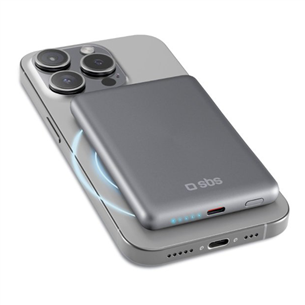 SBS SlimMag, 5000 mAh, gray - Power bank