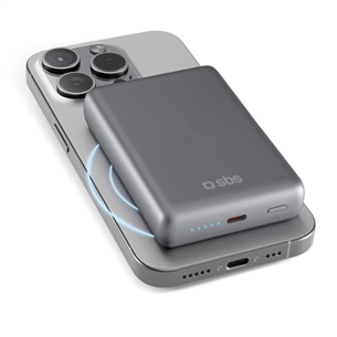 SBS SlimMag, 10000 mAh, gray - Power bank