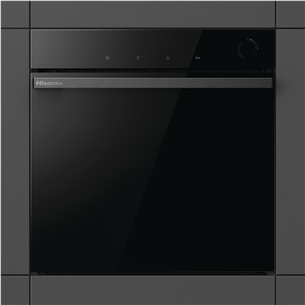 Hisense, 77 L, pyrolytic cleaning, black - Built-in oven