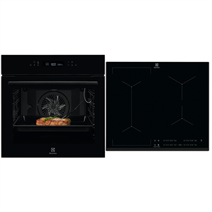 Electrolux, 71 L, black - Built-in oven + induction hob