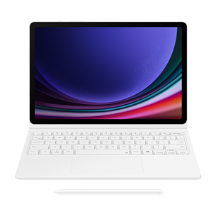 Samsung Book Cover Keyboard, Galaxy Tab S9 / S9 FE, AI key, valge - Klaviatuuriga ümbris EF-DX725UWEGWW