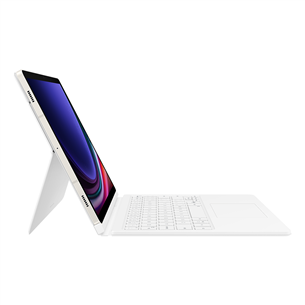 Samsung Book Cover Keyboard, Galaxy Tab S9 / S9 FE, AI key, valge - Klaviatuuriga ümbris