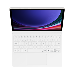 Samsung Book Cover Keyboard, Galaxy Tab S9 / S9 FE, AI key, valge - Klaviatuuriga ümbris