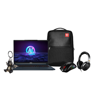 MSI Stealth 16 AI Studio A1VGG 20Y Anniversary Bundle, 16'', QHD+ 240 Hz, Ultra 9, 32 GB, 2 TB, RTX 4070, W11P, ENG, star blue - Notebook bundle STEALTH16-A1VGG-232N