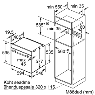 Bosch, 71 L, must - Integreeritav ahi + induktsioonpliidiplaat