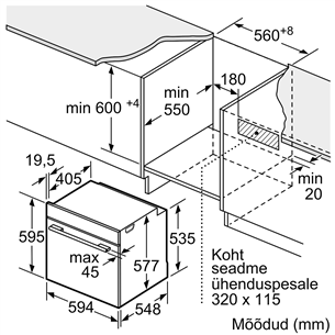 Bosch, 71 L, must - Integreeritav ahi + induktsioonpliidiplaat