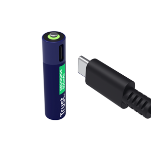 Trust USB-C rechargeable AAA batteries, 4 шт. - Перезаряжаемые батарейки