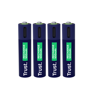 Trust USB-C rechargeable AAA batteries, 4 шт. - Перезаряжаемые батарейки