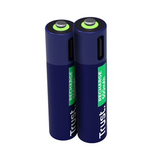 Trust USB-C rechargeable AAA batteries, 2-pakk - Laetavad patareid 25585