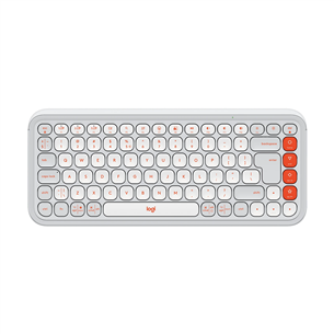 Logitech POP Icon Keys, US, valge/oranž - Juhtmevaba klaviatuur 920-013072